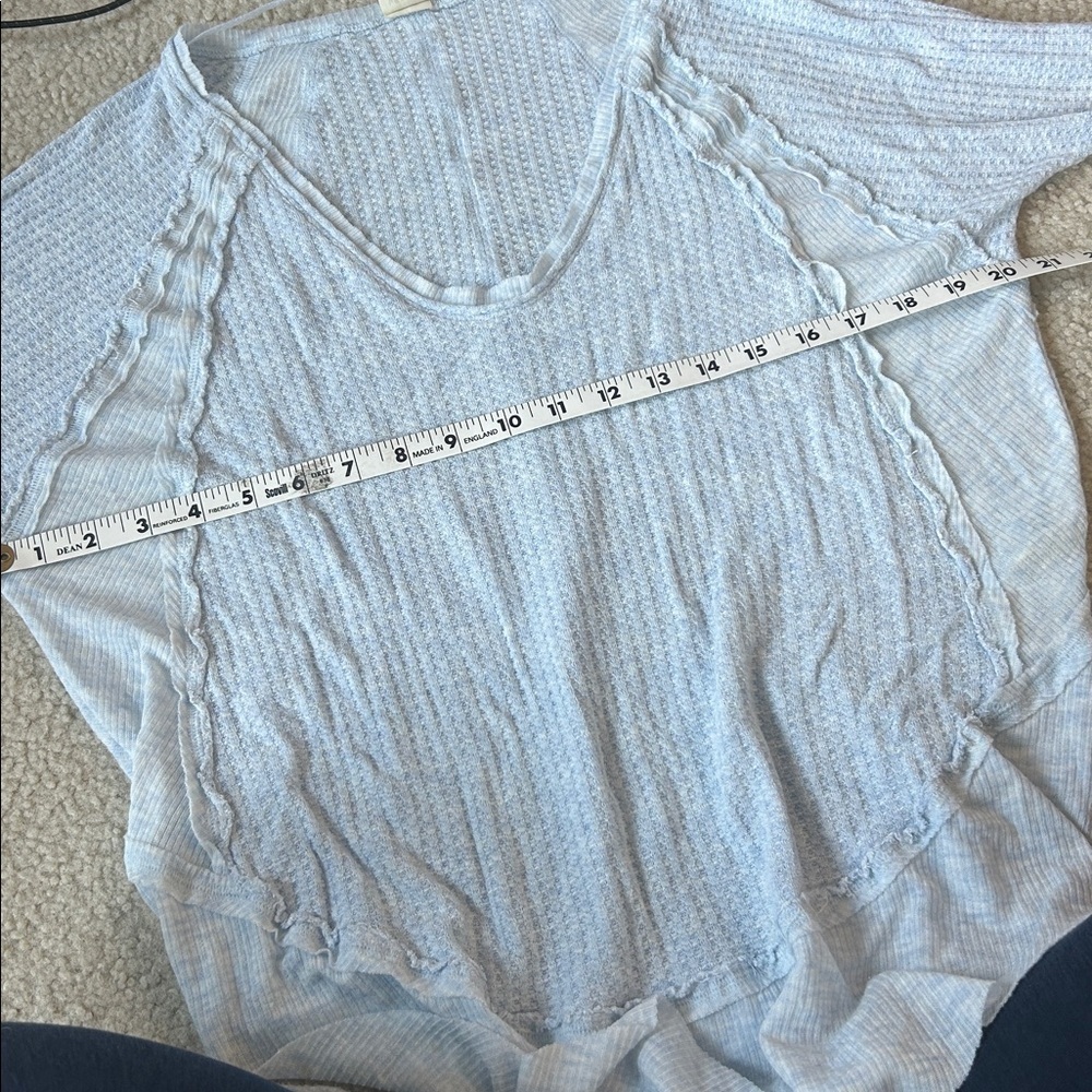 We The Free Catalina Pastel Blue Tunic Thermal Waffle Knit Long Sleeve - Picture 7 of 8